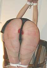 aftermath of a bent over bondage caning