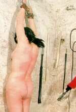 Brutal bondage whipping in the dungeon!